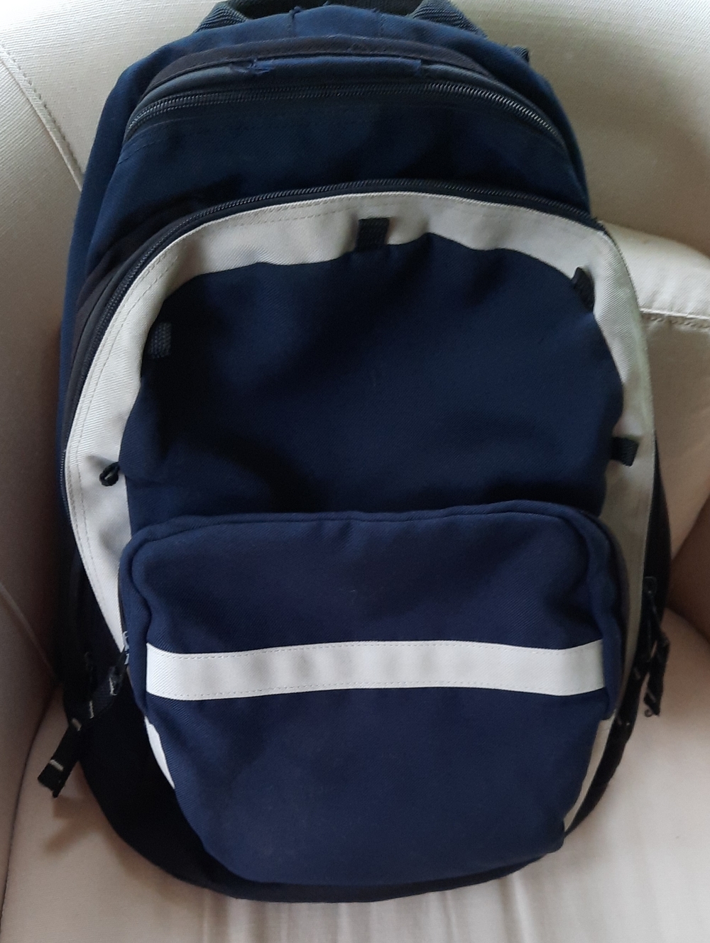 G.H. Bass & Co. Navy and Cream Men's Backpack